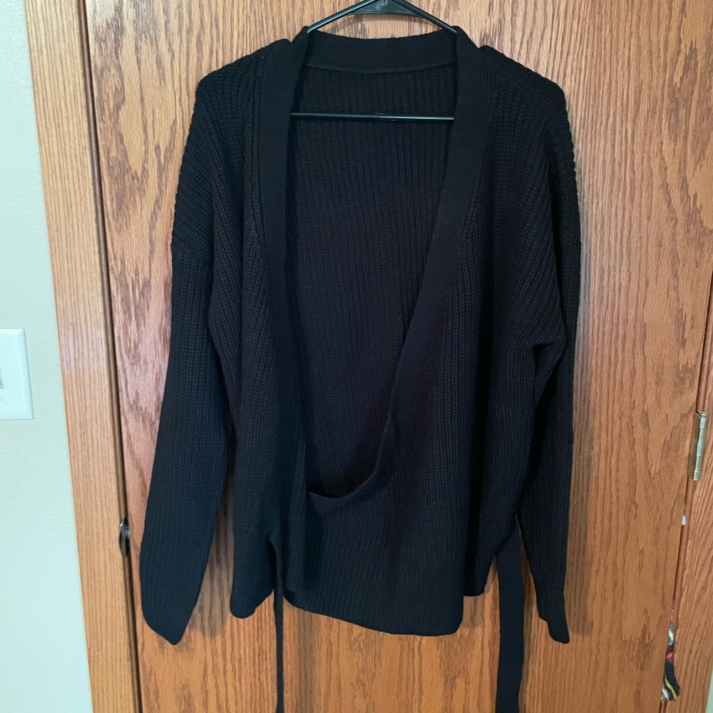 Black Wrap sweater